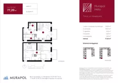 2 pokoje, mieszkanie 77,20 m², piętro 2, oferta nr 4.A.2.02, Murapol Helio, Toruń, Wrzosy, JAR, ul. Heweliusza