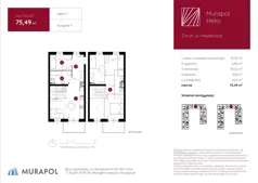 2 pokoje, mieszkanie 75,49 m², piętro 2, oferta nr 4.C.2.03, Murapol Helio, Toruń, Wrzosy, JAR, ul. Heweliusza
