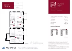 2 pokoje, mieszkanie 91,52 m², piętro 2, oferta nr 4.C.2.04, Murapol Helio, Toruń, Wrzosy, JAR, ul. Heweliusza
