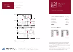 2 pokoje, mieszkanie 73,23 m², piętro 2, oferta nr 4.D.2.10, Murapol Helio, Toruń, Wrzosy, JAR, ul. Heweliusza