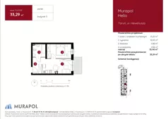 2 pokoje, mieszkanie 33,29 m², parter, oferta nr 3.A.0.09, Murapol Helio, Toruń, Wrzosy, JAR, ul. Heweliusza