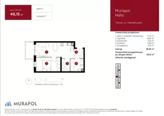2 pokoje, mieszkanie 40,13 m², piętro 1, oferta nr 3.B.1.05, Murapol Helio, Toruń, Wrzosy, JAR, ul. Heweliusza