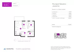 2 pokoje, mieszkanie 42,90 m², piętro 3, oferta nr 27.A.3.8, Murapol Siewierz Jeziorna, Siewierz, ul. Jeziorna