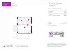 2 pokoje, mieszkanie 35,65 m², piętro 3, oferta nr 25.A.3.2, Murapol Siewierz Jeziorna, Siewierz, ul. Jeziorna