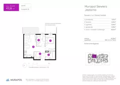 2 pokoje, mieszkanie 43,11 m², piętro 1, oferta nr 26.A.1.8, Murapol Siewierz Jeziorna, Siewierz, ul. Jeziorna