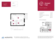 2 pokoje, mieszkanie 40,60 m², piętro 1, oferta nr 1.A.1.08, Murapol Ergo, Łódź, Polesie, Stare Polesie, ul. Legionów