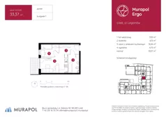 2 pokoje, mieszkanie 33,37 m², parter, oferta nr 1.C.0.09, Murapol Ergo, Łódź, Polesie, Stare Polesie, ul. Legionów