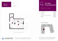 2 pokoje, mieszkanie 35,63 m², piętro 1, oferta nr 2.A.1.04, Murapol Nowe Bogucice, Katowice, Bogucice, ul. Ludwika