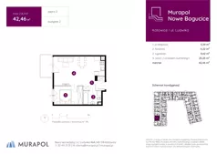2 pokoje, mieszkanie 42,46 m², piętro 2, oferta nr 2.A.2.07, Murapol Nowe Bogucice, Katowice, Bogucice, ul. Ludwika