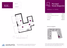 2 pokoje, mieszkanie 33,50 m², piętro 2, oferta nr 2.B.2.10, Murapol Nowe Bogucice, Katowice, Bogucice, ul. Ludwika