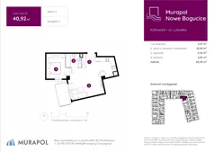 2 pokoje, mieszkanie 40,92 m², piętro 2, oferta nr 2.B.2.13, Murapol Nowe Bogucice, Katowice, Bogucice, ul. Ludwika