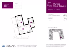 2 pokoje, mieszkanie 33,54 m², piętro 3, oferta nr 2.B.3.10, Murapol Nowe Bogucice, Katowice, Bogucice, ul. Ludwika