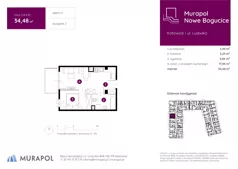 2 pokoje, mieszkanie 34,48 m², piętro 4, oferta nr 2.A.4.10, Murapol Nowe Bogucice, Katowice, Bogucice, ul. Ludwika