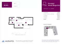 2 pokoje, mieszkanie 40,40 m², piętro 5, oferta nr 2.A.5.02, Murapol Nowe Bogucice, Katowice, Bogucice, ul. Ludwika