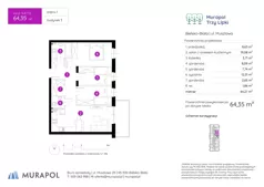 2 pokoje, mieszkanie 64,35 m², piętro 1, oferta nr 3.A.1.10, Murapol Trzy Lipki, Bielsko-Biała, Stare Bielsko, ul. Muszlowa