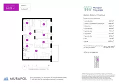 2 pokoje, mieszkanie 64,28 m², piętro 3, oferta nr 3.A.3.09, Murapol Trzy Lipki, Bielsko-Biała, Stare Bielsko, ul. Muszlowa