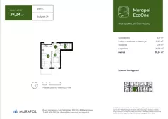 2 pokoje, mieszkanie 39,24 m², piętro 2, oferta nr 2.A.2.01, Murapol EcoOne, Warszawa, Białołęka, Brzeziny, ul. Ostródzka