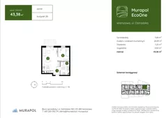 2 pokoje, mieszkanie 43,38 m², parter, oferta nr 2.B.0.02, Murapol EcoOne, Warszawa, Białołęka, Brzeziny, ul. Ostródzka