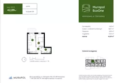 2 pokoje, mieszkanie 42,09 m², parter, oferta nr 2.B.0.11, Murapol EcoOne, Warszawa, Białołęka, Brzeziny, ul. Ostródzka