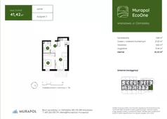 2 pokoje, mieszkanie 41,42 m², parter, oferta nr 3.A.0.05, Murapol EcoOne, Warszawa, Białołęka, Brzeziny, ul. Ostródzka