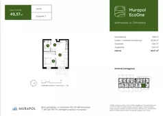 2 pokoje, mieszkanie 40,37 m², parter, oferta nr 3.A.0.06, Murapol EcoOne, Warszawa, Białołęka, Brzeziny, ul. Ostródzka