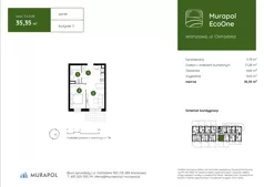 2 pokoje, mieszkanie 32,76 m², piętro 2, oferta nr 2.A.2.12, Murapol EcoOne, Warszawa, Białołęka, Brzeziny, ul. Ostródzka