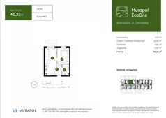 2 pokoje, mieszkanie 40,22 m², parter, oferta nr 3.A.0.14, Murapol EcoOne, Warszawa, Białołęka, Brzeziny, ul. Ostródzka