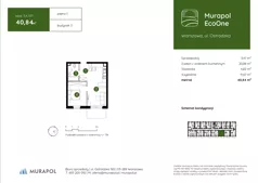 2 pokoje, mieszkanie 40,84 m², piętro 1, oferta nr 3.A.1.07, Murapol EcoOne, Warszawa, Białołęka, Brzeziny, ul. Ostródzka