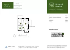 2 pokoje, mieszkanie 41,41 m², piętro 3, oferta nr 3.A.3.03, Murapol EcoOne, Warszawa, Białołęka, Brzeziny, ul. Ostródzka