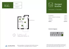 2 pokoje, mieszkanie 41,42 m², piętro 3, oferta nr 3.A.3.04, Murapol EcoOne, Warszawa, Białołęka, Brzeziny, ul. Ostródzka