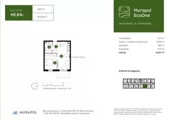 2 pokoje, mieszkanie 40,84 m², piętro 3, oferta nr 3.A.3.06, Murapol EcoOne, Warszawa, Białołęka, Brzeziny, ul. Ostródzka