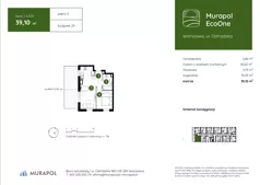 2 pokoje, mieszkanie 39,10 m², piętro 3, oferta nr 2.A.3.03, Murapol EcoOne, Warszawa, Białołęka, Brzeziny, ul. Ostródzka