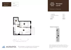 2 pokoje, mieszkanie 36,55 m², piętro 4, oferta nr 2.A.4.05, Murapol Corfa, Katowice, Wełnowiec-Józefowiec, Wełnowiec, ul. Owocowa