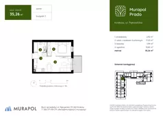 2 pokoje, mieszkanie 35,26 m², parter, oferta nr 2.B.0.01, Murapol Prado, Kraków, Prądnik Biały, ul. Piaszczysta