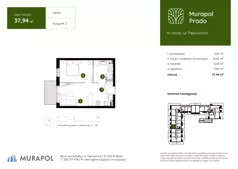 2 pokoje, mieszkanie 37,94 m², parter, oferta nr 2.B.0.05, Murapol Prado, Kraków, Prądnik Biały, ul. Piaszczysta