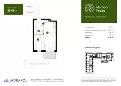 2 pokoje, mieszkanie 38,08 m², parter, oferta nr 2.B.0.11, Murapol Prado, Kraków, Prądnik Biały, ul. Piaszczysta