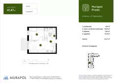 2 pokoje, mieszkanie 40,61 m², piętro 1, oferta nr 3.C.1.05, Murapol Prado - Etap II, Kraków, Prądnik Biały, ul. Piaszczysta