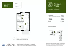 2 pokoje, mieszkanie 36,22 m², parter, oferta nr 3.A.0.02, Murapol Prado - Etap II, Kraków, Prądnik Biały, ul. Piaszczysta