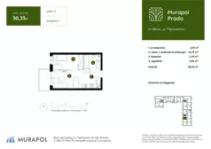 2 pokoje, mieszkanie 30,33 m², piętro 3, oferta nr 3.C.3.09, Murapol Prado - Etap II, Kraków, Prądnik Biały, ul. Piaszczysta