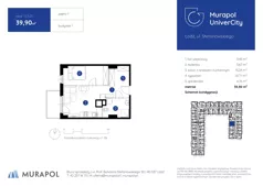 2 pokoje, mieszkanie 39,90 m², piętro 1, oferta nr 1.C.1.21, Murapol UniverCity, Łódź, Śródmieście, ul. Stefanowskiego
