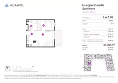 2 pokoje, mieszkanie 45,25 m², piętro 1, oferta nr 2.A.1.12, Murapol Osiedle Szafirove, Gliwice, Stare Gliwice, ul. Szafirowa