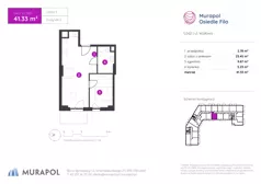 2 pokoje, mieszkanie 41,33 m², piętro 5, oferta nr 2.C.5.03, Murapol Osiedle Filo, Łódź, Polesie, Stare Polesie, ul. Wołowa