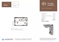 2 pokoje, mieszkanie 40,85 m², piętro 1, oferta nr 2.A.1.06, Murapol LakeSide, Lublin, Wrotków, ul. Zemborzycka