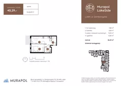 2 pokoje, mieszkanie 40,29 m², parter, oferta nr 2.A.0.06, Murapol LakeSide, Lublin, Wrotków, ul. Zemborzycka