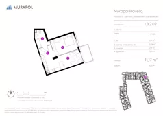 2 pokoje, mieszkanie 41,17 m², piętro 2, oferta nr 1.B.2.02, Murapol Havelia, Poznań, Winogrady, Stare Winogrady, ul. Ziarnista