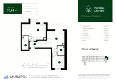 3 pokoje, mieszkanie 71,40 m², piętro 1, oferta nr 1.B.1.05, Murapol LifePark, Piastów, ul. Bodycha 