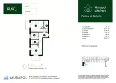3 pokoje, mieszkanie 66,16 m², piętro 1, oferta nr 1.A.1.03, Murapol LifePark, Piastów, ul. Bodycha 