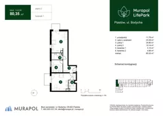 3 pokoje, mieszkanie 80,35 m², piętro 2, oferta nr 1.A.2.04, Murapol LifePark, Piastów, ul. Bodycha 