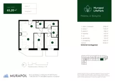 3 pokoje, mieszkanie 65,20 m², piętro 5, oferta nr 1.B.5.01, Murapol LifePark, Piastów, ul. Bodycha 