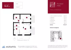 3 pokoje, mieszkanie 54,15 m², parter, oferta nr 4.D.0.07, Murapol Helio, Toruń, Wrzosy, JAR, ul. Heweliusza